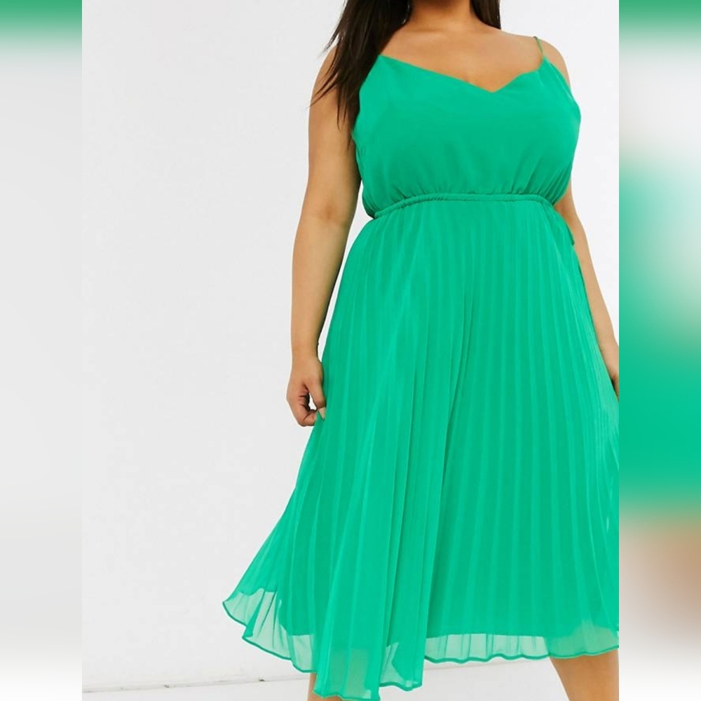 Pleated Midi Cami Dress